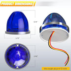 BJZ 6Pcs Blue Watermelon LED Strobe+Constant Marker Lights Dual Function Watermelon-Shaped Side Marker Clearance Tail Top Cap Roof Lights for Trailer Truck Semi-Trailer Heavy-Duty Truck Bus Van