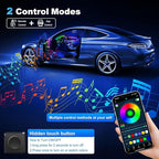 Acrylic Interior Car LED Strip Light with Wireless APP, RGB 14 in 1 with 175 inches 593 LEDs Fiber Optic Ambient Lighting Kits, 16 Million Colors Sound Active Function Car Neon Lights