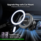 Esoulk Vent Magnetic Phone Holder, MagSafe-Compatible Phone Mount with Car Air Vent Clip, Strong Magnetic Car Mount for iPhone, Compact Car Cell Phone Holder Vent Accessories