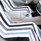 Hahafelt 2 Pack Car Seat Towel Covers with Storage Bag, 63 x 32 Inch Universal Non Slip Waterproof Sweat Protector for Car Truck, Gym Swimming Running, Machine Washable (Black Vertical Stripes)