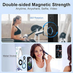 Magnetic Phone Ring Holder for Samsung Galaxy S26 S25 Ultra S25 S24 FE S24 Ultra, Removable Magsafe Phone Grip with Kickstand for iPhone 17 16e 16 Pro Max 16 Plus 15 14 Pro Max, Fit Magnetic Car Mount