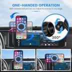 Car Phone Holder Fit for Jeep Wrangler 2024 2025/Gladiator JT 2024 2025 Auto Accessories Fit 12.3-Inch Touch Screen, Phone Mount Compatible with MagSafe Automobile Cradles Hands-Free 360° Rotation