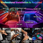 Acrylic Interior Car Ambient Lighting, Interior RGB LED Strip Kit with Music Sync Mode, 55 Inch Length Suitable for Pickup, Trucks, SUV and Large Vehicles (18 in 1)