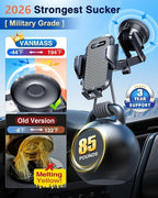 VANMASS Car Phone Holder [Upgraded Strongest Suction & Clip] Cell Phone Mount for Dashboard Windshield Vent Wall,Truck Cradle Stand for iPhone 17 Pro Max 16 15 14 13 12 11 SE Samsung S26 Android,Black