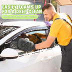 24 Pack Car Wash Mitt Bulk Microfiber, 10'' x 8'' Chenille Car Wash Mitt Gloves, Scratch Free Double Sided No Lint No Marks for Truck SUV and All Vehicle Surfaces (Grey)