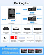 VIOFO A229 Ultra 3 Channel Dash Cam, Dual 4K + 1080P, 210° Fisheye Cabin Car Camera, Triple STARVIS 2 Sensors with Dual 4K HDR, Faster 5GHz Wi-Fi & GPS, Smart Voice Control, Super Night Vision 2.0
