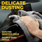Super Soft Microfiber Towels for Cars - Edgeless - 6pk (12”x12”) - Premium Scratch-Free Towel - Great for Drying, Detailing, Polishing, Buffing - Ultra Absorbent Microfiber Cleaning Cloths for Car