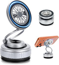 2026 Upgraded 360° Nano Gel Vacuum Magnetic Car Phone Holder,Reinforced Ultra Suction Cup Pocket Size Foldable Phone Mount for Dashboard/Gym/Mirror MagSafe iPhone Air 17 16 15 14 13 12 Pro Max(Silver)
