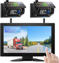 Fookoo 10.1" Solar Magnetic Wireless Backup Camera HD 1080P Touchscreen Monitor 1 Min DIY Install Portable Scratch-Proof No Drilling DVR Rechargeable Night Vision for RV Truck Camper - DCM1002