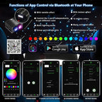 AKEPO 18W Dual Color Twinkle Shooting Star 2-in-1 Fiber Optic Light Engine Replacement, RGBW Bluetooth APP Control + Music Sync Mode + 28-Key Remote Control for Car Home Starlight Headliner