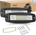 Nilight Flush Mount LED Pods 2PCS 6 Inch 60W LED Work Light Flood Spot Beam Combo Backup Driving Lights Fog Lamp Reverse Grill Mount Lighting for Offroad 4x4 Truck SUV