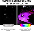 Car Interior LED Lights, RGB Interior Light Strips with Smart App Control, Multicolor Accent Neon Lights, Music Sync Under Dash Footwell Neon Lighting Kit