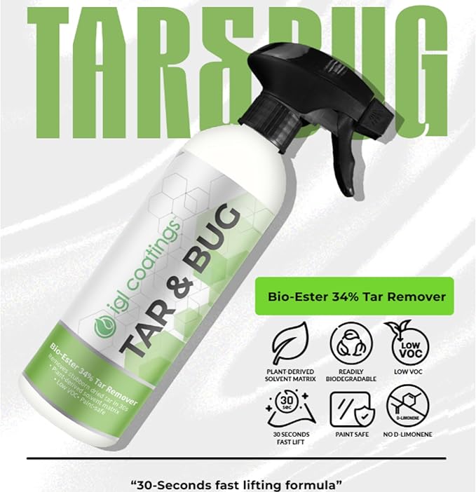 IGL Coatings Tar Remover – 500ml Bio-Ester Formula, Automotive Tar & Residue Cleaner, Biodegradable, Low VOC, No Naphtha or D-Limonene – Safe on Paint, Metal, Glass & Coated Surfaces