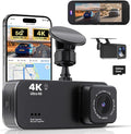 Dash Cam Front and Rear, 4K+1080P Dual Dash Camera for Cars with 5G WiFi, Built-in High-Capacity Storage, Night Vision, G-Sensor, 24H Parking Mode