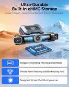 AZDOME 360° 4 Channel Dash Cam Front and Rear Inside, Built-in 128GB eMMC, 2K+1080P*3 Dashcam, Left Right, Voice Control, 5G WiFi Dash Camera for Cars with 4 Adjustable Lenses, IR Night Vision, M660