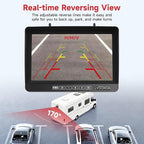 Wireless RV Backup Camera System, 9" 1080P DVR Monitor with 4 IP69 Waterproof Night Vision Side Rear View Back Up Cameras for Trailer Truck Camper Compatible with Furrion Mount