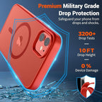 SUPFINE Magnetic for iPhone 12 Case/iPhone 12 Pro Case (Compatible with MagSafe)(Military Grade Drop Protection) Slim Translucent Matte Shockproof with Anti-Fingerprint Phone Case,Red
