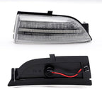 iJDMTOY Semi-Clear Lens Amber LED Dynamic Sequential Blink Side Mirror Turn Signal Light Assembly Kit Compatible With Ford 2019-2023 Ranger Lariat Chrome Housing ONLY