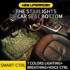 Car Interior Ambient Lights,4Pcs 12LED USB Plug-in RGB Multicolor Star Atmosphere Lights for Car Carpets Under Dash LED Accent Lighting Kit with Sound Active and Remote Control DC 5V