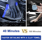 Clay Towel Auto Detailing 1 Pack, Fine Grade Microfiber Chamois Towel for Car DIY Detail, Clay Bar Alternative for Car Detailing(Blue)