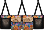 Foldable Auto Hanging Seat Back Storage Bohemian Mandala Floral Blossom Car Organization Women Trunk Hanging Storage Bag
