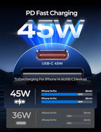 AINOPE 90W Super Fast Car Charger, Invisible USB C 45W Car Charger Fast Charging Type C, [Mini&Metal] Cigarette Lighter USB Adapter Fits Samsung Galaxy S25 Ultra S24 iPhone 16 15 Pro Max Piexl, Blue