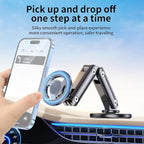 Magnetic Cell Phone Holder Universal 360 Rotation Adjustable Foldable Rotating Magnetic Holder Car Phone Bracket Magnet Mount (Silver)