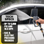 Chemical Guys Snubby Pressure Washer Gun with Foam Cannon Attachment - Short Handle for Gas and Electric Pressure Washers, Foam Sprayer Ideal for Car Washing, Detailing, and Home Cleaning Projects