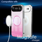 Guppy Compatible with iPhone Air Magnetic Case, with Full Camera Lens Protector [Compatible with MagSafe] Scratch Resistant Gradient Glass Back Cover Phone Case-Pink