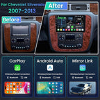 8Core 4+64GB Android 13 Radio for 2007-2013 Chevy Tahoe Suburban: Silverado GMC Yukon: 9" 1280 * 800P IPS Touchscreen Wireless CarPlay Android Auto FM/AM/DSP 5G WiFi Bluetooth GPS Backup Camera SWC