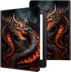 for Kindle 10th Generation Case 2019 Released 6",PU Leather Cute Slim Folio Adjustable Stand Smart Cover with Auto Wake/Sleep Case for 6 Inch Kindle 10th Gen 2019,Red Fire Dragon