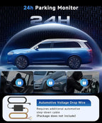360° Dash Cam Front and Rear Inside Left Right, 3 Inch 4 Channel FHD 1080P Dash Cam for Cars, IPS Dashcams with Night Vision, Loop Recording, 24H Parking Mode Monitor, Reverse View