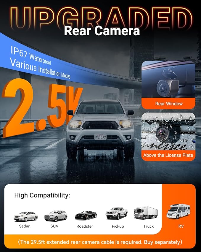 Vantrue N4S 3 Channel Front Inside Rear Dash Cam, 2.7K+1440P+1440P WiFi Dash Camera w/PlatePix™, STARVIS 2 x HDR x IR Night Vision, Voice Control, GPS, 24/7 Parking Mode, Support 1TB Max
