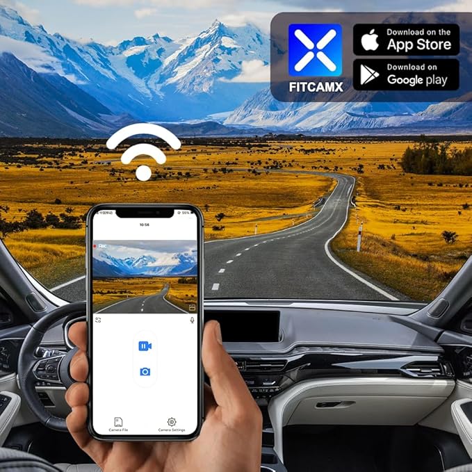 Fitcamx 4K Dash Cam Suitable for Acura MDX 2022 2023 2024 with Auto Dimming (4th Gen), OEM Factory Look, UHD 2160P Video, Built-in WiFi & APP, Loop Recording, G-Sensor, Easy to Install, 64GB Card