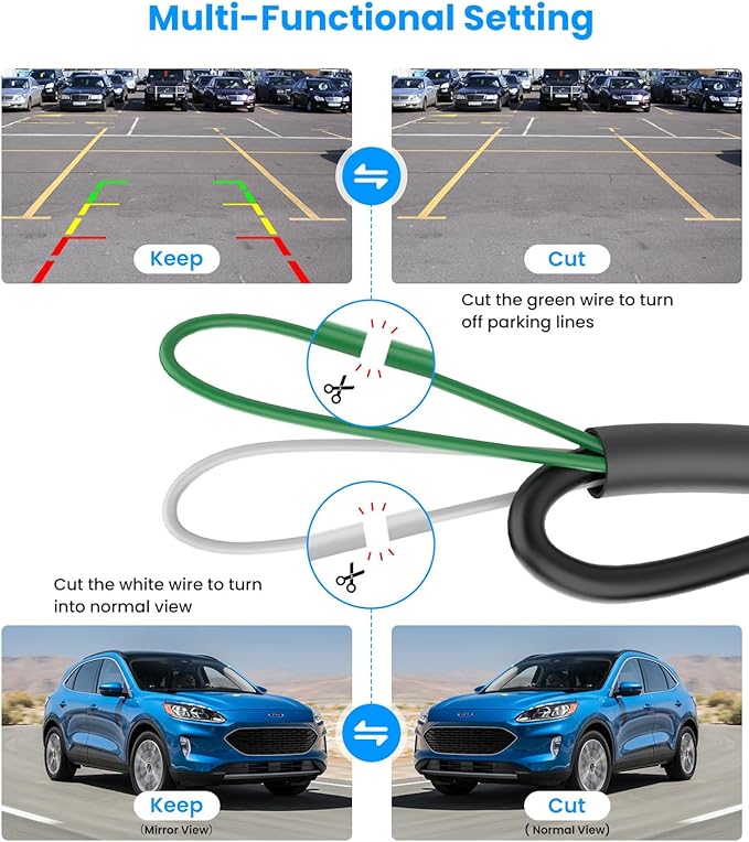 AUTO-VOX Backup Camera for Truck Plug and Play: 4.8" 1080P Stable Signal Clear Night Vision Rear View Camera System, IP69K Waterproof 3X Zoom Back Up Camera for Car SUV Pickup Van