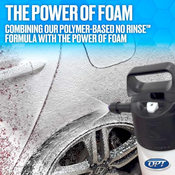 Optimum Hyper Foam ONR Rinseless Foaming Car Wash Soap – Spray-on, Agitate, No Rinse, and Dry – Rinseless Car Wash with Foam and Polymers (1 Gallon)