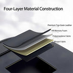 2 Pack Universal Premium Leather Foldable Car Backseat Organizer with Table Tray, Seat Back Protector with Touch Screen Pad Phone Holder, Car Storage Pockets Tissue Box with School Bags Hooks
