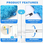 Storystore Ceiling Fan Cleaner Duster - Adjustable Duster with Extension Pole,Dusters for Cleaning Fan Blade, Walls and Cobweb (Round / 4Claw)
