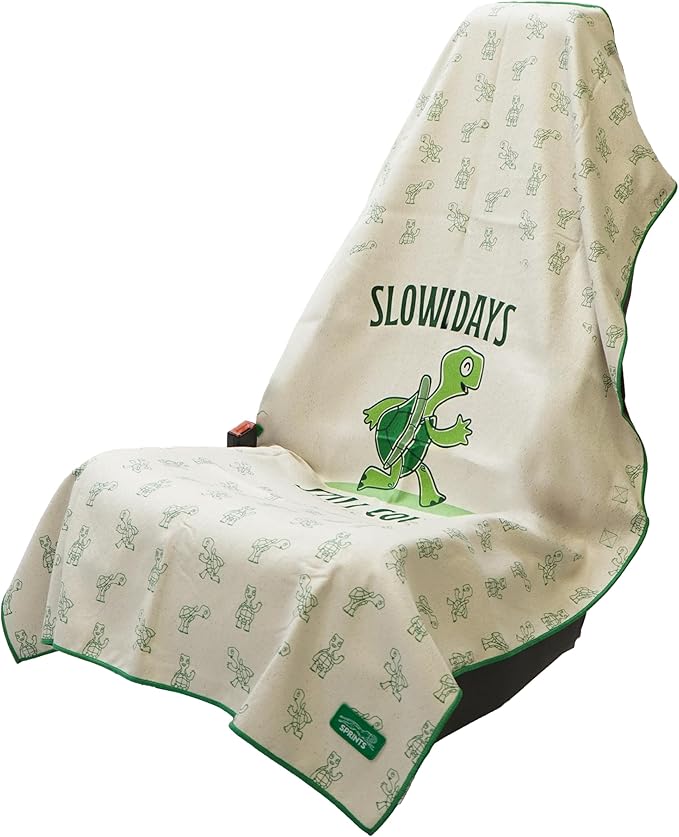 Sprints Athletic Running Towel, Full-Sized, Car Seat Cover - Moisture Wicking (Slow Days Still Count)