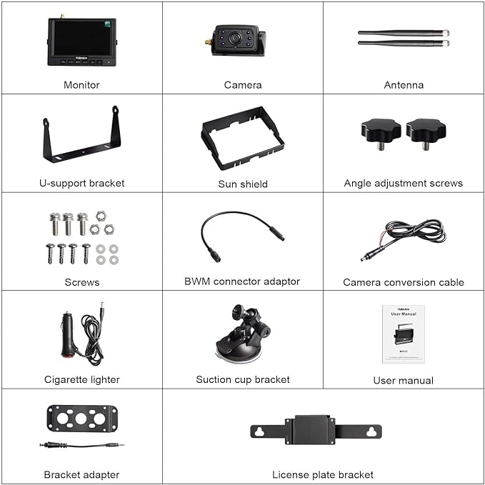 Haloview MC5111 5'' 720P HD Digital Wireless Backup Camera System 5'' LCD Rear View Monitor and IP69K Waterproof Reversing Built in DVR Kit for Trucks/Trailer/Bus/RVs/Pickups/Camper/Vans