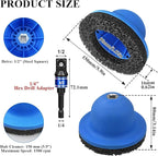 Wheel Hub Grinder Car Wheel Hub Cleaning Brush with 150mm Grinding Wheel Rust Grinding/Cleaning Rotor/Wheel Surface Polish Clean for Cordless/Air Drill (Blue)