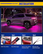 Car Led Light Strip,Pink Interior Lights for Trucks 30CM 15 SMD IP67 Waterproof Car Underglow Lights for Car Motorcycles Boat Golf Cart Home Decoration with 3M Tape
