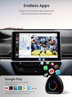 Magic Box - AI Box CarPlay & Android Auto Wireless, 8GB+128GB Android Car Video Box with Built-in 4G/ Wi-Fi/Dual Bluetooth/USB, Built-in GPS & AI, microSD Playback, OTA, Black, CB6D