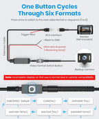 AUTO-VOX OEM Backup Camera: HD Quality 6 LED Night Vision, IP69K WaterProof Wide Angle Reverse Rear View Camera, One Click Switchable 6 Video Formats Back Up Camera for Car,Vehicle,Pickup,Truck,SUV,RV