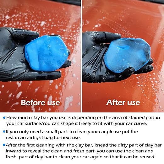 awave bloom Car Clay Bars Auto Detailing 400g and Clay bar Lubricant Tablets 8 Pack(1pcs=16 oz) Clay bar kit for Car Detailing Damage Free Cleaning