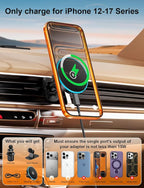 for Magsafe Car Mount Charger, [100% Stable] 15W 2 in1 Magnetic Wireless Car Charger, Vent/Dashboard Phone Holders for Your Car for Women Men Car Phone Holder Car Charger for iPhone 17 16 15 14 13