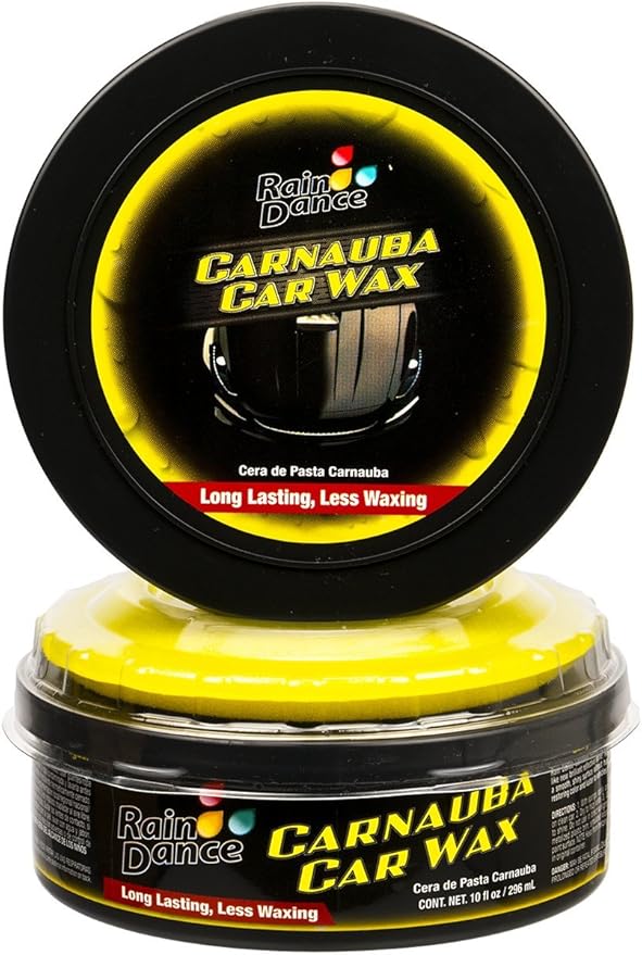 Rain Dance Carnauba Car Wax - 10 Fl Oz - Smoothens Fine Scratches Creating Brialliant and Shiny Surface