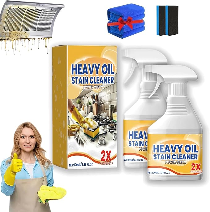 2026 New Kitchen Heavy Oil Cleaner,3.38 Oz Kitchen Appliance Cleaner,Oven Cleaner Heavy Duty For Kitchen Appliances, Household, Oven, Stove, Range Hood (2pcs)