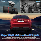 Dual Dash Cam Front and Inside, 1080P Dash Camera for Cars Dashcam with 32G Card, 24H Parking Monitor, Night Vision, G-Sensor, Loop Recording Car Camera for Taxi Truck Driver