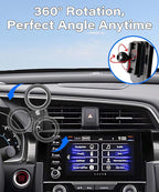Car Phone Holder for Honda Civic 2016-2021 Accessories Apply to 5/7 Inch Touch Screen Fixed Clip Magnetic Cell Phone Mount Hands-Free 360 Degree Rotation